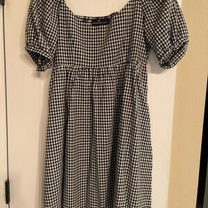 Tuckernuck Black and White Gingham Midi Dress
